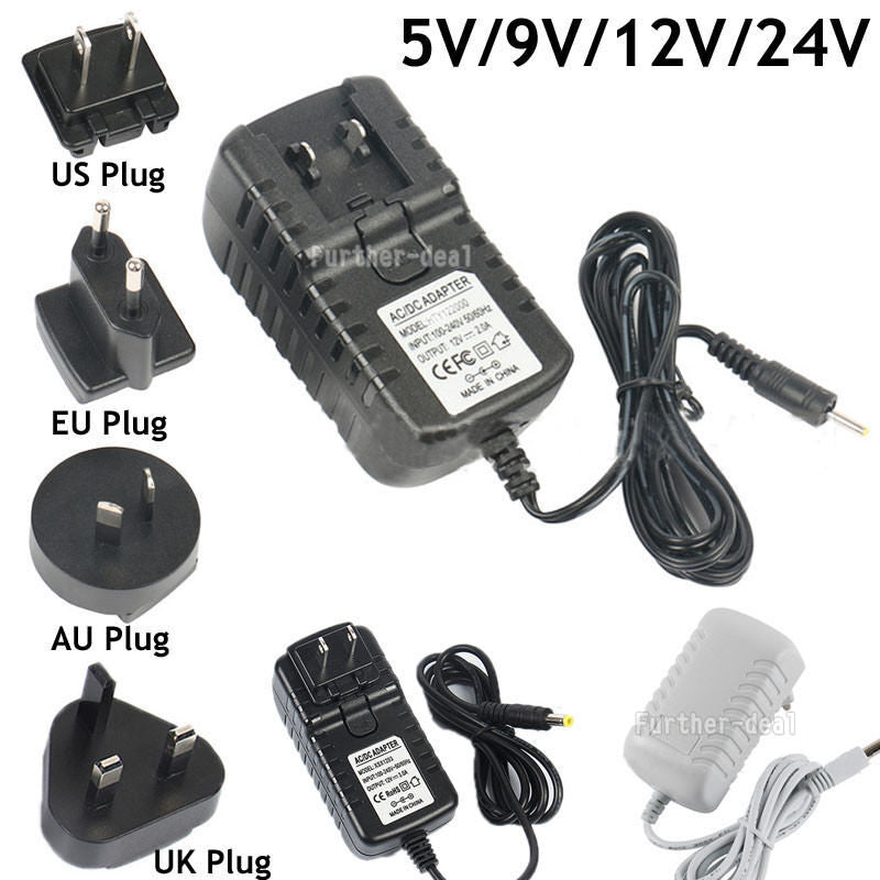Lot 100Pack Replacement 5V 9V 12V 24V 1A 2A 3A Adapter Power Supply Driver AC To DC